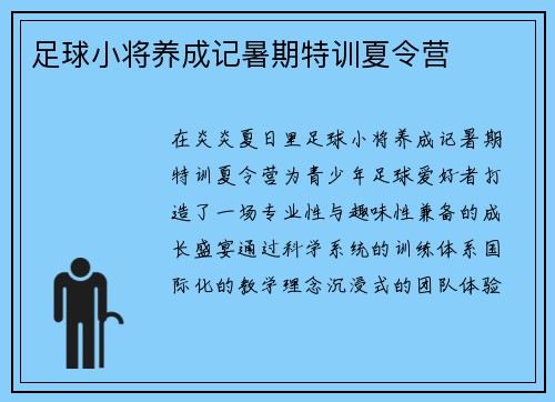 足球小将养成记暑期特训夏令营